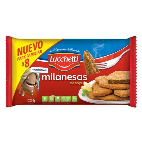 MILANESA SOJA LUCCHETTI FAMILIAR x580Grs (8 UNIDADES)
